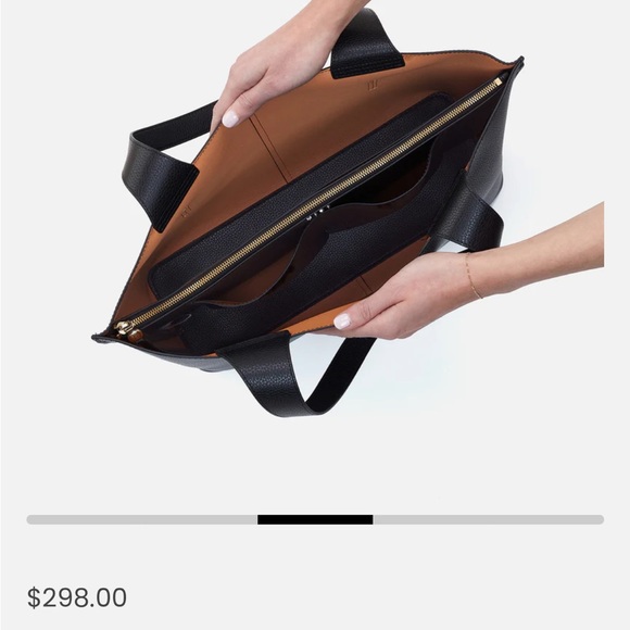 HOBO Black and Tan Tote Bag Elegant Everyday Essential - Picture 6 of 7